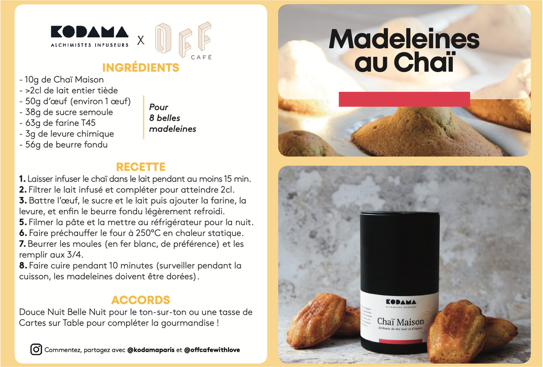 Pâtisserie au thé : recette des Madeleines au Chaï Maison