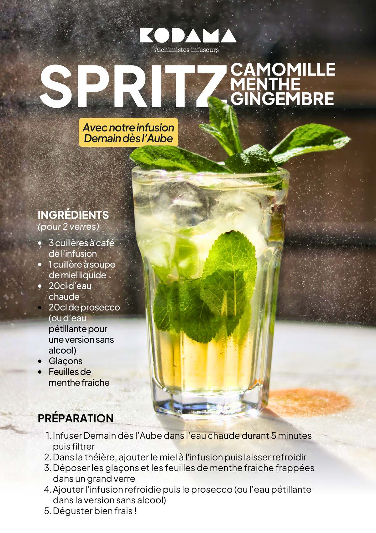 cocktail thé infusion spritz sans alcool