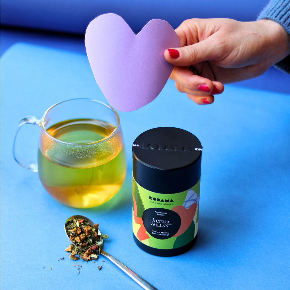 Thé vert bio Menthe, Écorces d'orange, Eucalyptus – À Coeur Vaillant Bio – Kodama Paris