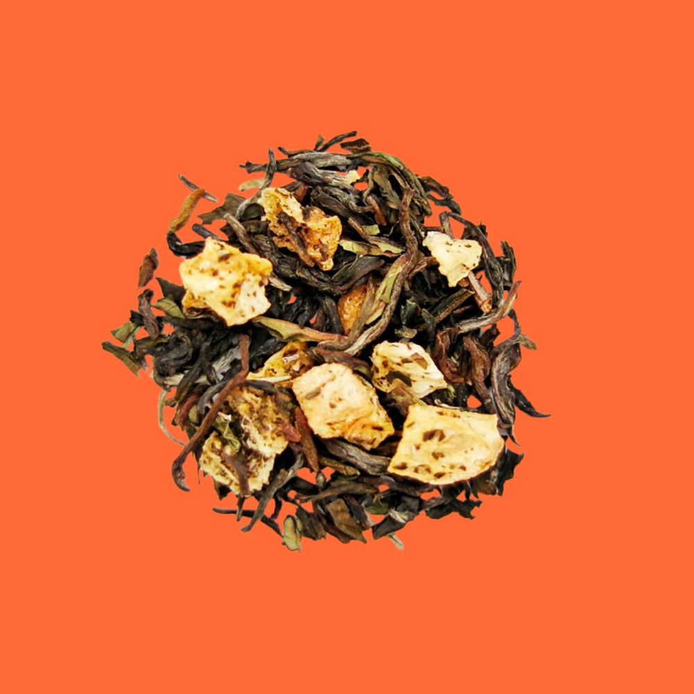 Au Petit Bonheur Bio – Thé noir, Pêche, Romarin – Kodama Paris - Boite