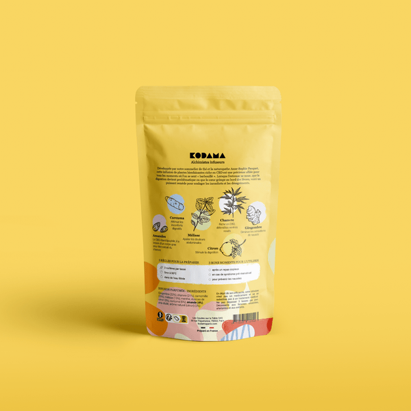 Remède aux Désordres – Infusion bienfaisante pour le ventre au chanvre – Kodama Paris y- Pochette verso